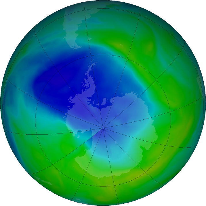 Antarctic ozone map for 26 November 2022